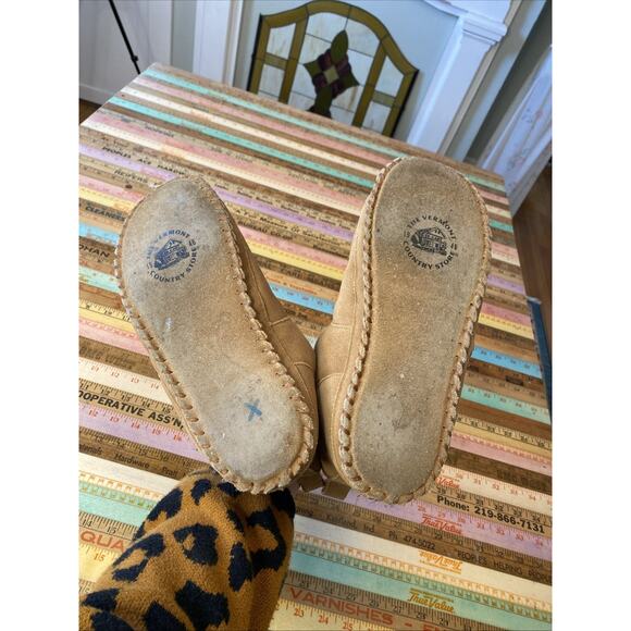 The Vermont Country Store Shearling Leather Bootie Slippers Soft Sole Sz 10 - Picture 8 of 12